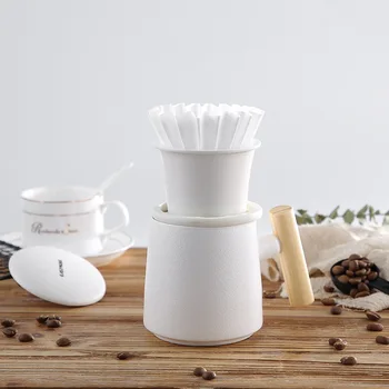 

200ml Filter Tea And Coffee Integrated Coffee Cup Home Office Portable White Creative Exquisite Ceramic mug Coffee Appliance