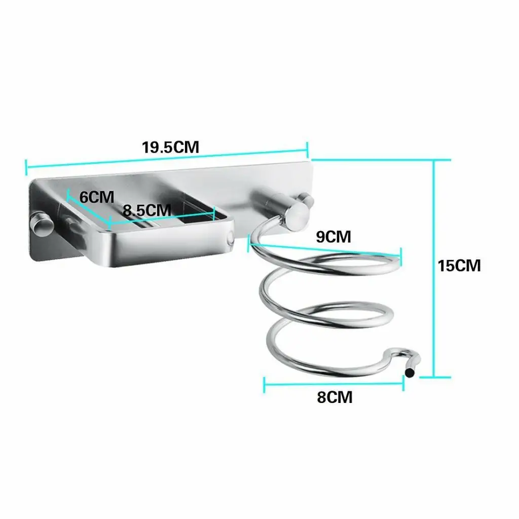 Wall Mount Hair Dryer Holder Blow Dryer Hanging Rack Spiral Style Brushes Hairdressing Tools Organizer for Salon Home