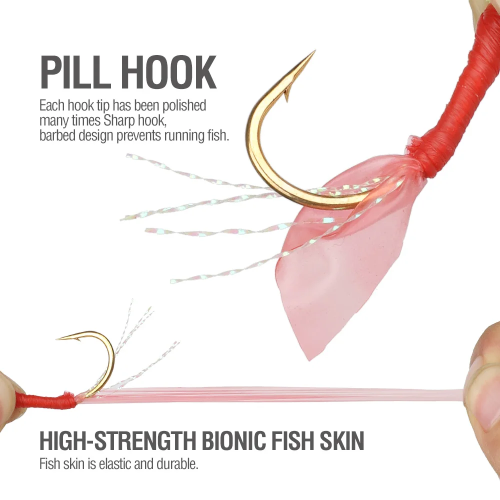 DONQL Fishing String Hooks Stainless Steel Barbed Swivel Single Hook Combination String Hook 6 Small FishHook Jig Fish Tackle 主图01 (5)