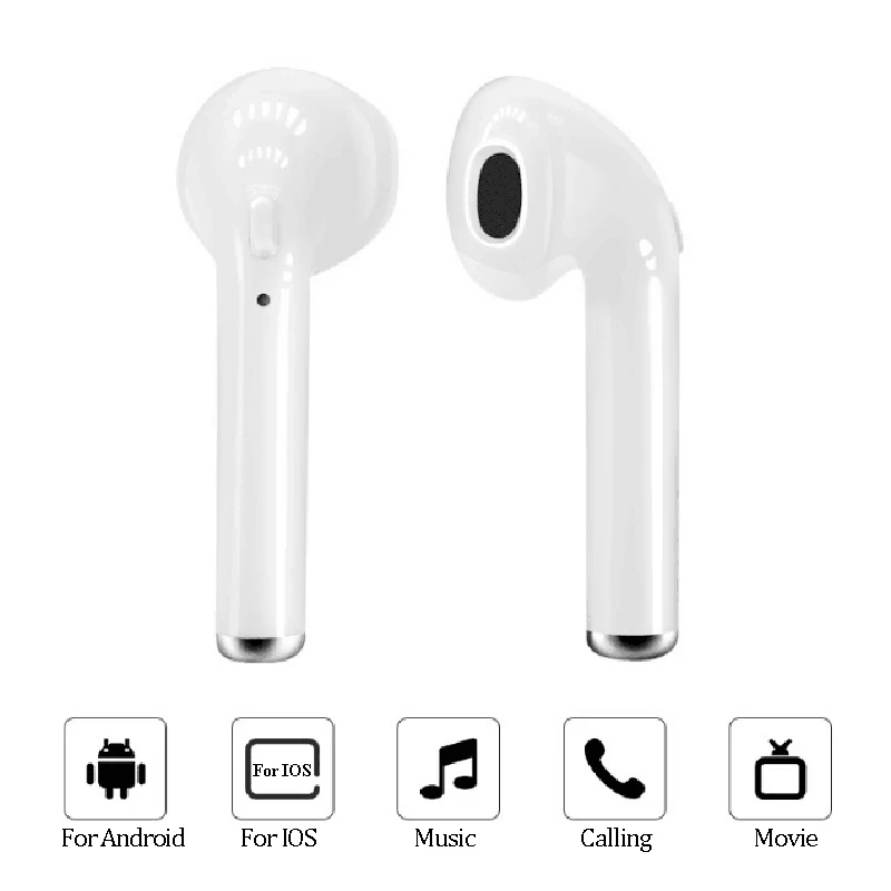 Лидер продаж i7s TWS Bluetooth 5 0 наушники беспроводные стерео гарнитура для iPhone Samsung Huawei