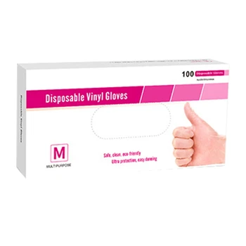 

100PCS(50Pair) Disposable PVC Gloves Clear - POWDER FREE Personal Protective Gloves