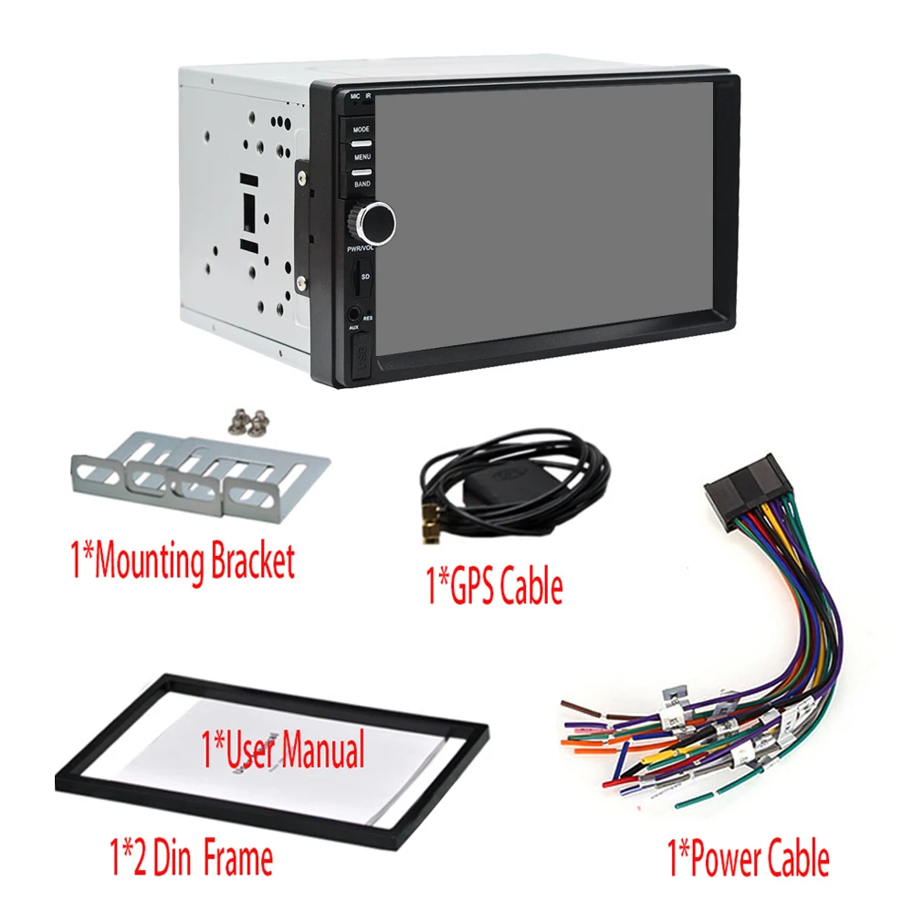 Best 2 Din Android 9 GPS Navigation Car Stereo 7" 1024*600 Touch Screen 1GB+16GB Car Radio Autoradio Wifi Bluetooth FM USB Car Audio 6