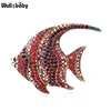 Wuli&baby Sparkling Rhinestone Fish Brooches Women Metal 3-color Flat Fish Office Casual Brooch Pins Gifts ► Photo 3/5