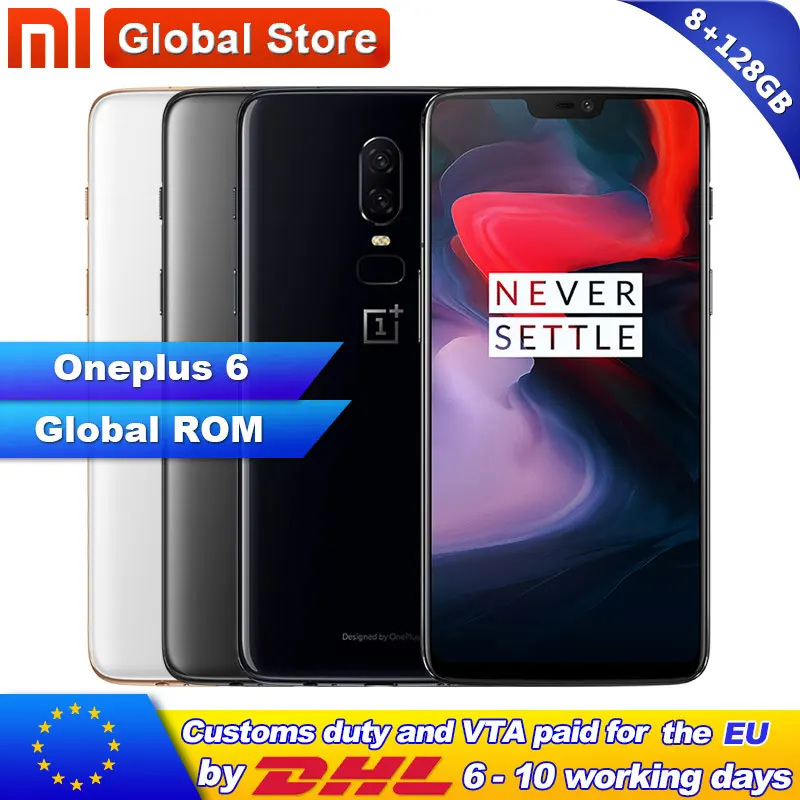 

Original Oneplus 6 Smartphone 8GB RAM 128GB ROM 6.28 Inch Cellphone Octa Core Dual Camera Face ID 4G LTE NFC Unlocked Cell Phone