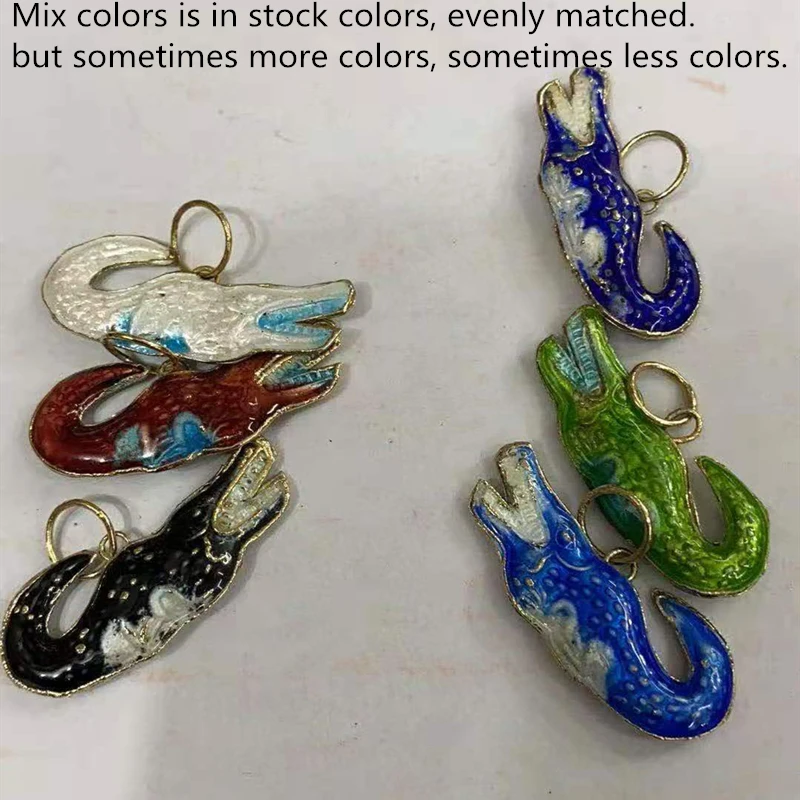 5pcs DIY Chinese Enamel Animal Cat Charms for Jewelry Making Vintage Pendant Cloisonne Filigree Crafts Cute Accessories