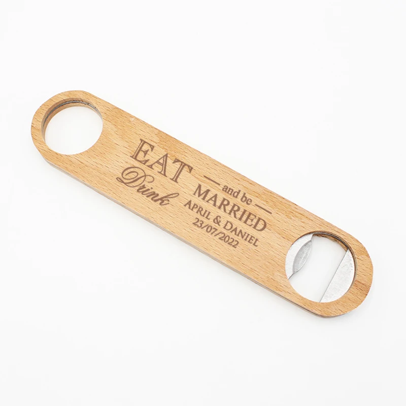 

Personalized Wedding Favor Engraved Wood Bottle Opener Wedding Engagement Party Souvenir Customized Wedding Guest Gift 10 Pieces