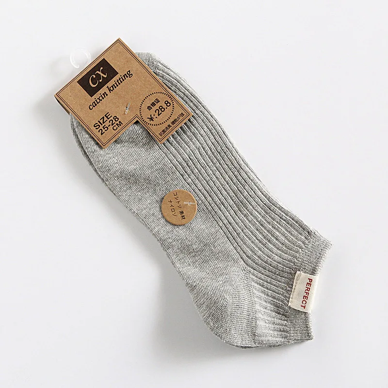 2 pairs gray Весна Лето Новые однотонные голеностопные носки мужские деловые короткие носки хлопок носки-лодочки двойные иглы впитывающие пот дышащие носки - Цвет: 2 pairs gray