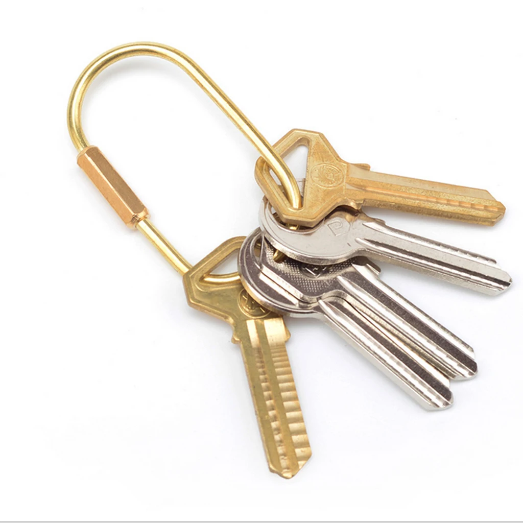 Brass Oval Key Ring Split Chain Jump Holder Loop Craft Accessory 59x33mm