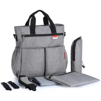 

Baby Diaper Bag Shoulder Bag Handbag Large Capacity Mummy Nappy Nursing Bag Travel for Baby Care Grey