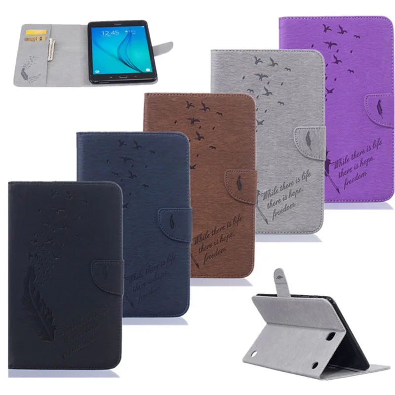 Модный чехол книжка из искусственной кожи с принтом Plume для Samsung Galaxy Tab A 8 0 T350 T355 SM