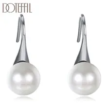 DOTEFFIL 925 Sterling Silver High Quality Pearls Earrings Charm Women Jewelry Fashion Wedding Engagement Party Gift DOTEFFIL 925 Sterling Silver High Quality Pearls Earrings Charm Women Jewelry Fashion Wedding Engagement Party Gift