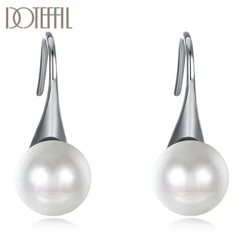 

DOTEFFIL 925 Sterling Silver High Quality Pearls Earrings Charm Women Jewelry Fashion Wedding Engagement Party Gift