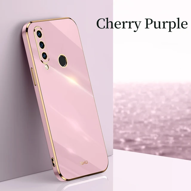Square Plating Back Cover Case for Huawei P30 Lite Nova 4E Honor 20 S Russia Soft Silicone Mobile Phone Funda P 30 Honor20 20S Purple no Holder