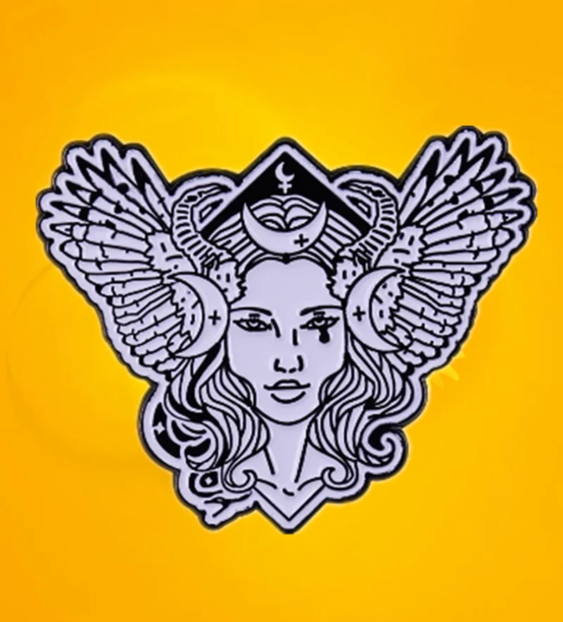 Lilith Темная Богиня мифология демон королева ночи эмалированная булавка Луна Сова