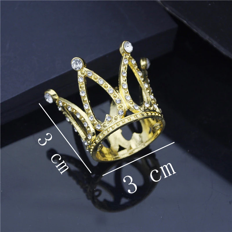 Small Metal Crown for Boys Girls Baby Birthday Prom Tiaras Pearls Hair Jewelry Baby Cake Ornaments Head Accessories