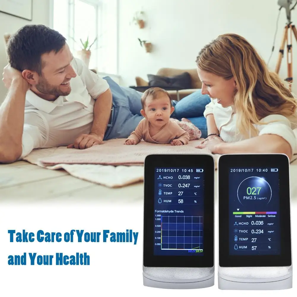

Multifunction Air Quality Monitor 4.3 Inch Digital LCD Display Air Quality Monitor Test PM2.5 HCHO/TVOC AQI Indoor Gas Detector
