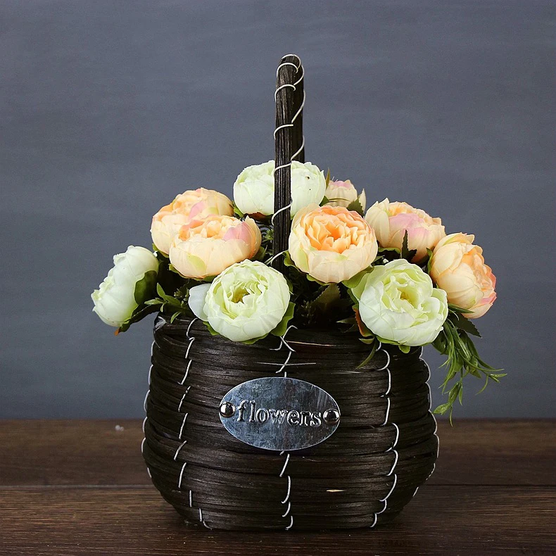 JAROWN 6 Heads Peony Bouquet Peonies Artificial Silk Flowers Wedding Home Decoration Fake Rose Flower Birthday Party Decor (9)