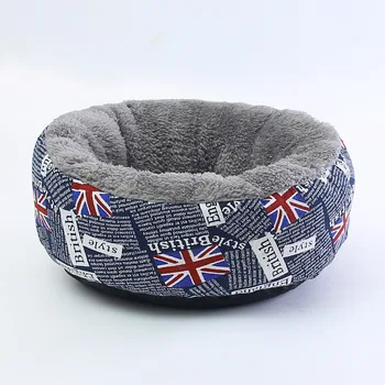 

Autumn Winter Thick Warm Pet Nest Beds Mat Lamb Down Simple Wind Dog Kennel Canvas Round Nest Winter Flannel Supplies Pet Nest