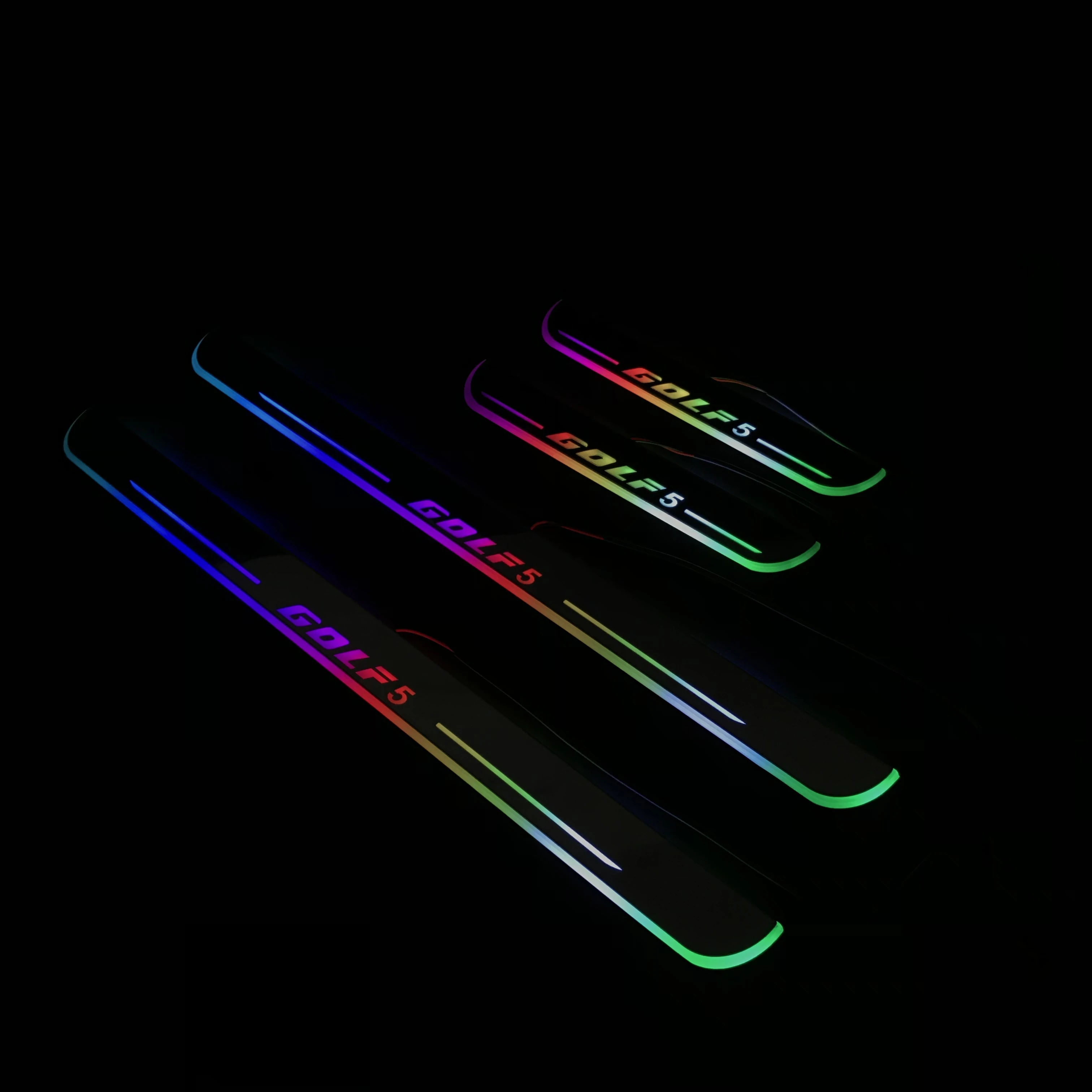 

LYQ led moving door scuff forVolkswagenGolf 5 special-purpos ynamic door sill plate welcome lamp lining overlay Flow/fixed light