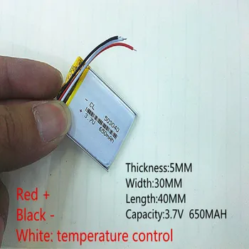 

Free shipping Polymer battery 650 mah 3.7 V 503040 smart home MP3 speakers Li-ion battery for dvr,GPS,mp3,mp4,cell phone,speaker