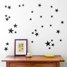 Nueva pegatina de pared de estrellas para habitación de bebé, habitación de niños, decoración del hogar, pegatinas de pared estrelladas de dibujos animados