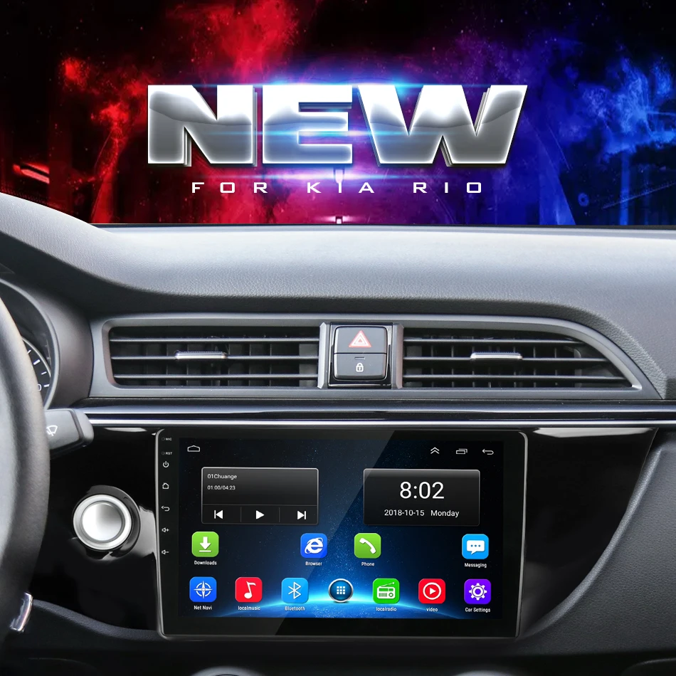 10," 2 Din Android автомобильное радио gps навигация Авто аудио стерео плеер для KIA RIO 4- FM/AM RDS головное устройство с рамкой