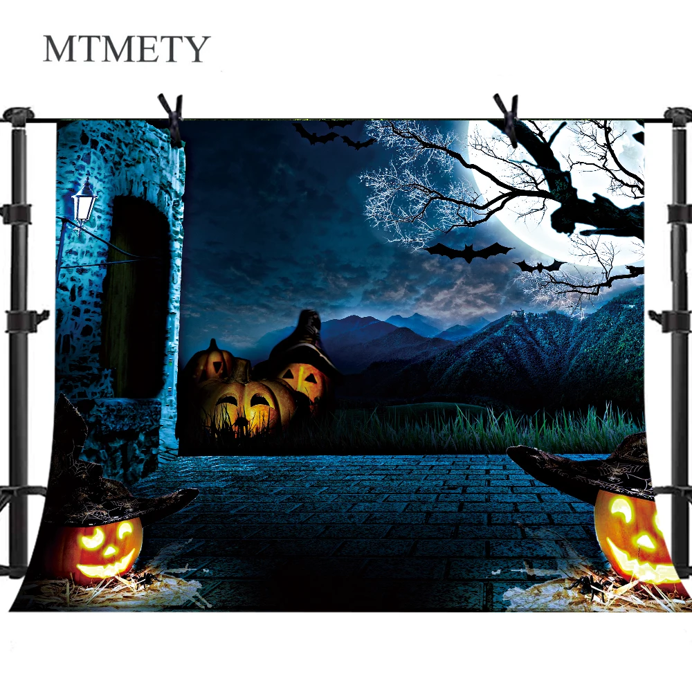 

MTMETY Halloween Photographic Backdrop Custom Thin Vinyl Photography Background for Party Photo Booth Studio Prop