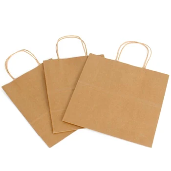 

30PCS / Multi-Kraft Paper Bag with Handle Wedding Party Bag Fashion Cloth Shoes Gift Paper Bag