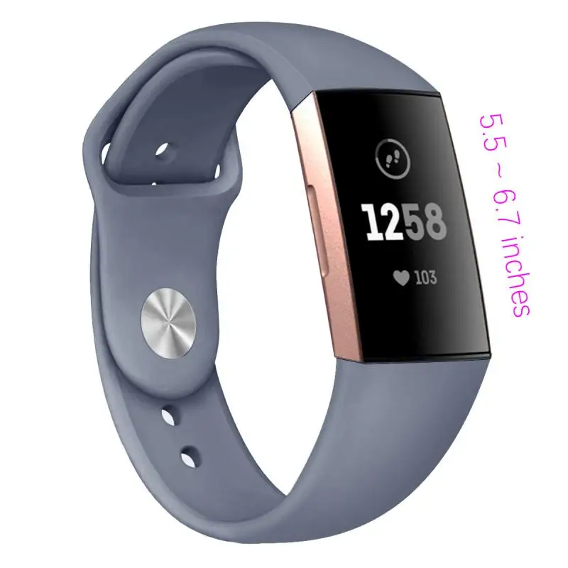 Стильный Простой однотонный браслет для Fitbit Charge 3 ремешок для часов два разных размера с металлической пряжкой - Цвет: 5