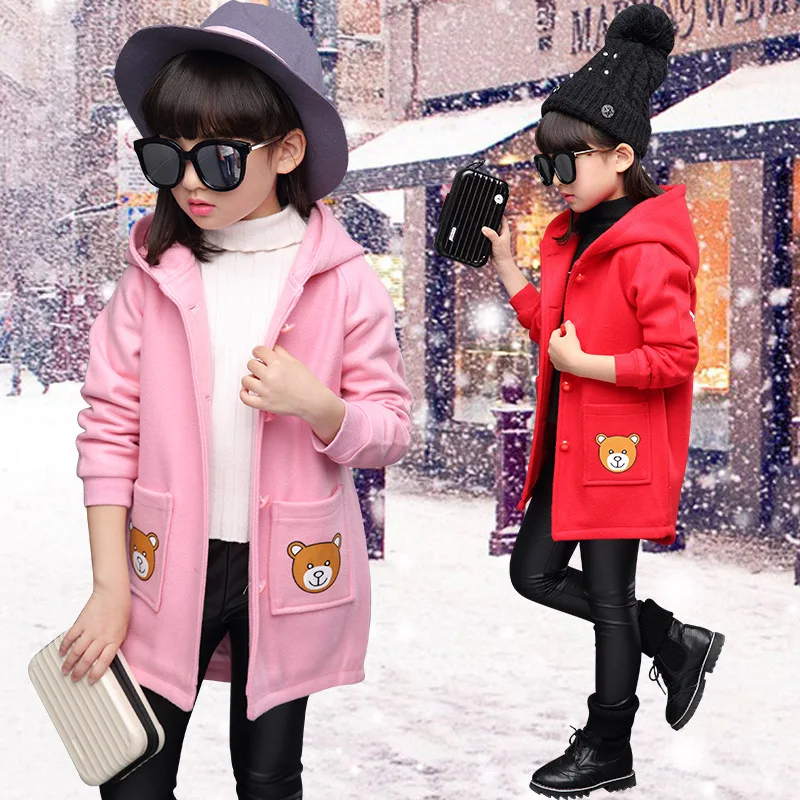 

2019 New Style Playful CHILDREN'S Jacket Girls Fall And Winter Clothes Big Boy Children Printed Duffle Coat Childrenswear Agent