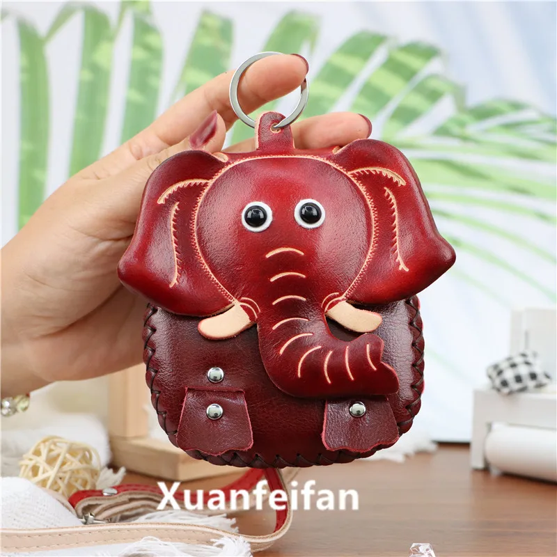 Genuine Leather Elephant Change Purse, Wallet, Handmade Red Elephant Coin  Purse