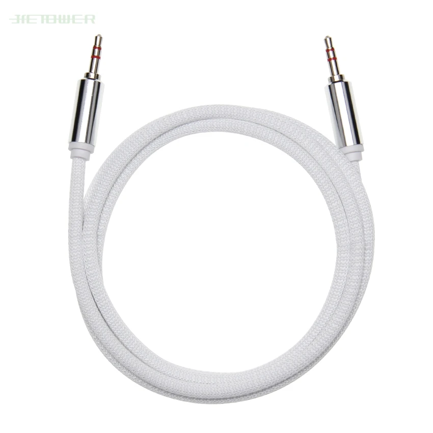 3 5mm Audio Cable Cloth Fabric Braid 3 5 Jack To Jack Aux Cord 1 5m Headphone Speaker AUX Cable for Iphone Car MP3 50pcs lot