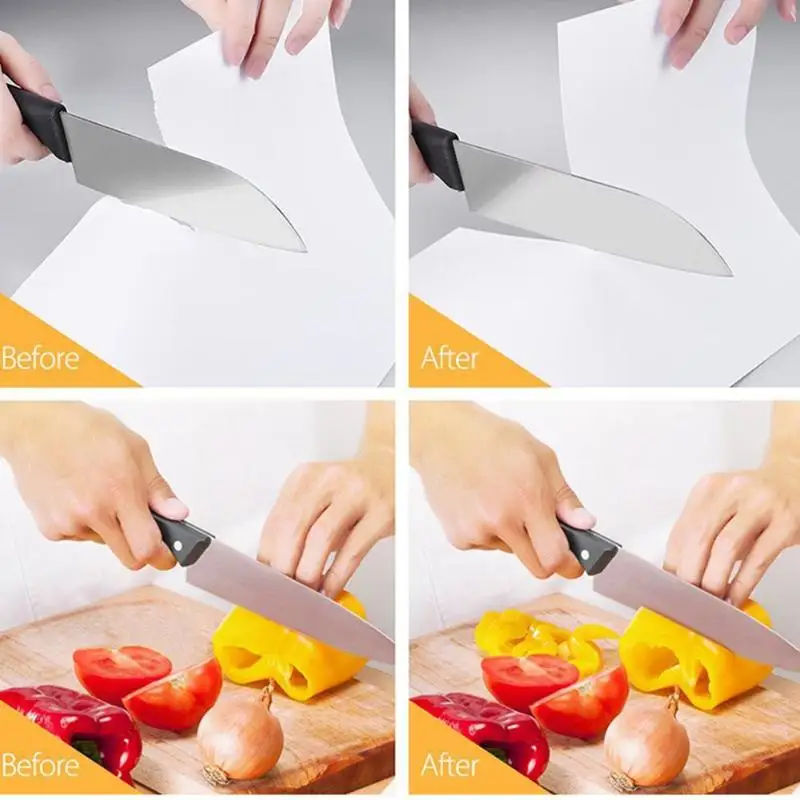 3 ступени точилка для ножей Профессиональная кухонная точильная каменная шлифовальная машина ножи алмаз точильного камня Керамическая точилка инструмент