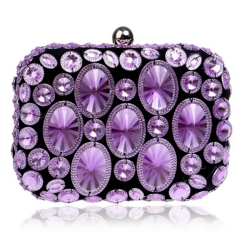 YM1113purple Бриллиантовый лоскут, модные женские вечерние сумки из бисера, пластиковый вышитый клатч, сумки для летней вечеринки, вечерний клатч, держатель, чехол - Цвет: YM1113purple