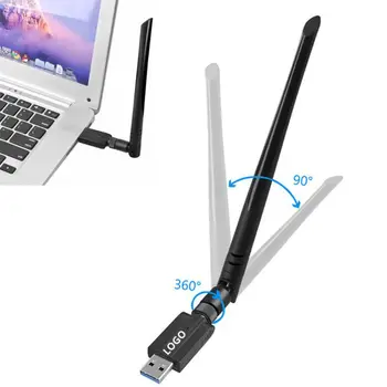 

Dual Band USB WiFi Adapter 2.4GHz / 5.8GHz 1200Mbps Network-Adapter LAN Card for Desktop Laptop PC