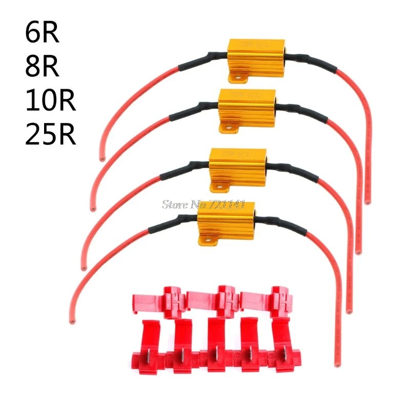4x 25w Led Reverse Brake Turn Signal Light Load Resistor Car Light