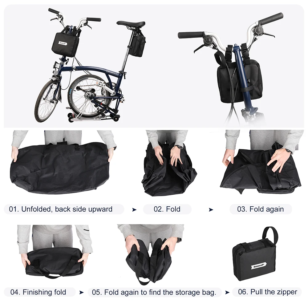 Rhinowalk Folding Bike Bag 14-20 Inch Folding Bicycle Carrying Bag Portable  Storage Bag For Brompton 3Sixty Bike Accessories