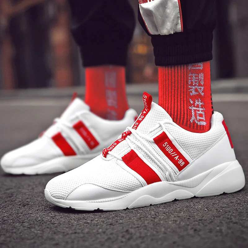 

Damyuan Autumn New Men's Vulcanized Casual Sneakers Mesh Breathable Lightweight Non-Leather Esparto Man Order Red Sports Shoes