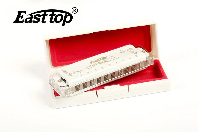 

EASTTOP T008L 10holes professional blues harp diatonic transparent harmonica