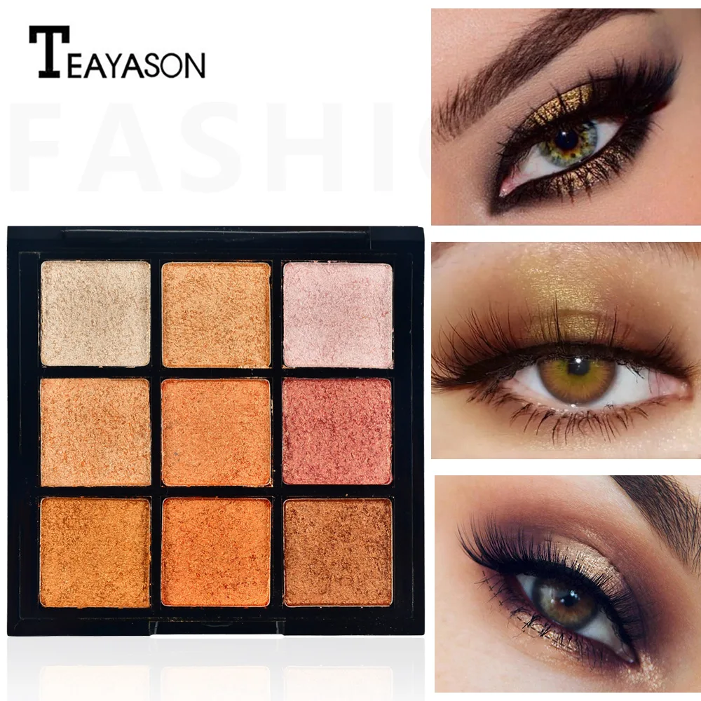 

TEAYASON NEW 9 Colors Artist Eyeshadow Palette Earth Color Shimmer Matte Nude Eye Shadow Pigments Glitter Eyeshadow Smoky Makeup