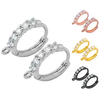 

Peixin Charm 4 Colors Accessories For Earrings Fashion Copper Zirconia Jewelry DIY Tassle Earring Findings Fittings Wholesale