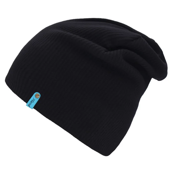 Бренд Skullies Beanies мужские зимние шапки для женщин вязаная шапка мужская Famale Gorro теплая шапка однотонная Beany Мужская зимняя шапка - Цвет: black