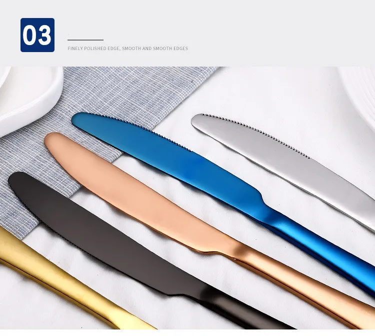 Набор ножей для столовых приборов синий набор столовых приборов из нержавеющей стали портативные столовые приборы наборы столовых приборов вилки, ножи, ложки