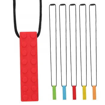 

Quality Baby Molar Stick Silicone Building Blocks Teether Baby Chewing Pendant Necklace Teething Stick 5 Color Tools