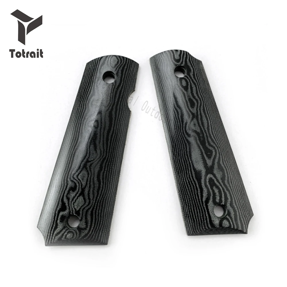 

TOtrait 1 Pair 1911 Grips Damascus Pattern Micarta Handle Grips Patch Custom Grips Upgrade Anti-slip Scales Slabs Blanks