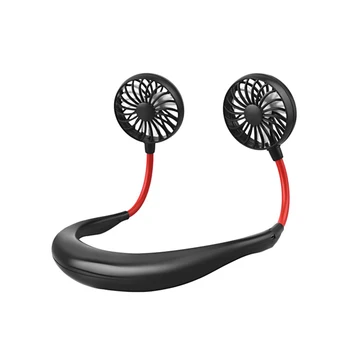

Neckband Double Fan Mini USB Portable Handsfree Sports Fan for Outdoor P7Ding
