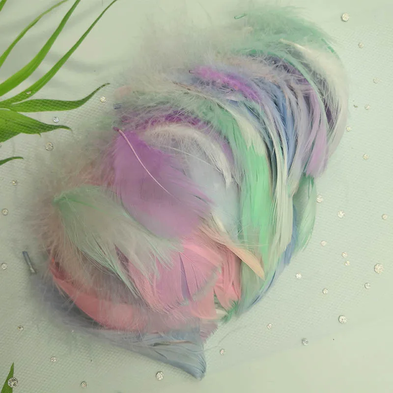 Natural Feathers 100 Pcs/Lot 4-7cm 1-2 Inch Small Floating Goose Feather Colourful Plume For Decoration Plumes Craft | Дом и сад