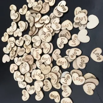 

100Pcs Wooden Love Heart Party DIY Decorations Wedding Decoration Craft Accessories Rustic Wedding Party Decoration