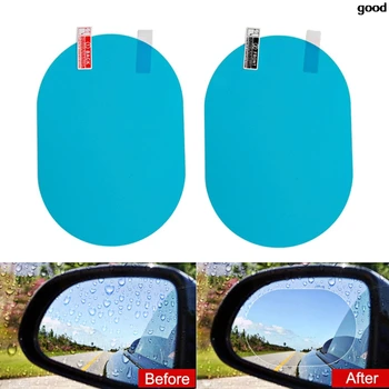 

New 2PCS/Set Anti Fog Car Mirror Window Clear Film Anti-Fog Car Rearview Mirror Protective Film Waterproof Rainproof Car Sticker