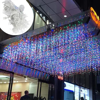 

4 x 0.6m 96LED Icicle Light Extendable CurtainString Light Christmas Ligh